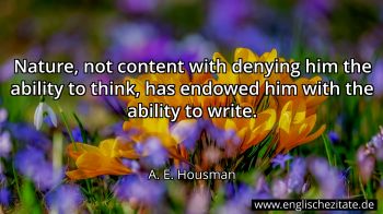 Englisches Zitat von A. E. Housman als Bild