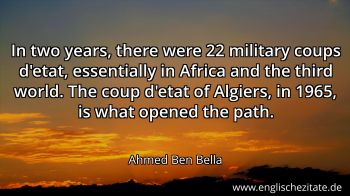 Englisches Zitat von Ahmed Ben Bella als Bild