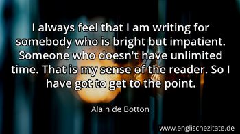 Englisches Zitat von Alain de Botton als Bild