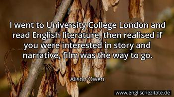 Englisches Zitat von Alison Owen als Bild
