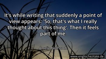 Englisches Zitat von Amelie Nothomb als Bild