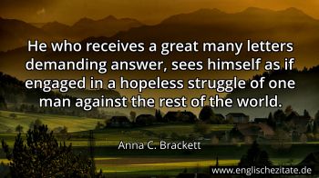 Englisches Zitat von Anna C. Brackett als Bild