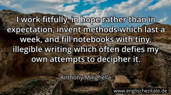 Englisches Zitat von Anthony Minghella als Bild