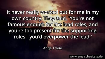 Englisches Zitat von Antje Traue als Bild
