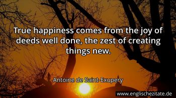 Englisches Zitat von Antoine de Saint-Exupery als Bild