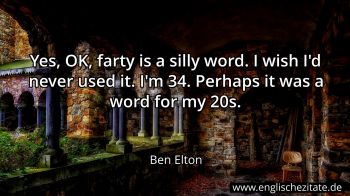 Englisches Zitat von Ben Elton als Bild