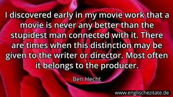 Englisches Zitat von Ben Hecht als Bild