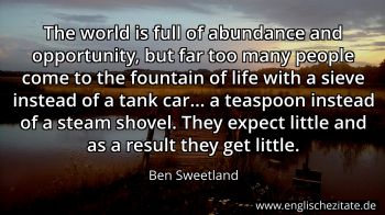 Englisches Zitat von Ben Sweetland als Bild