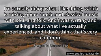 Englisches Zitat von Benjamin Clementine als Bild