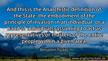 Englisches Zitat von Benjamin Tucker als Bild