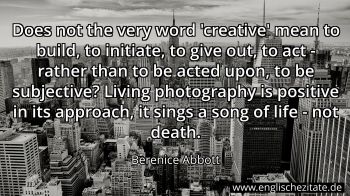 Englisches Zitat von Berenice Abbott als Bild