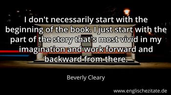 Englisches Zitat von Beverly Cleary als Bild