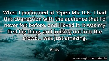 Englisches Zitat von Birdy als Bild