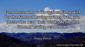 Englisches Zitat von Blaise Pascal als Bild