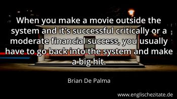 Englisches Zitat von Brian De Palma als Bild