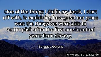Englisches Zitat von Burgess Owens als Bild
