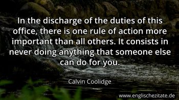 Englisches Zitat von Calvin Coolidge als Bild