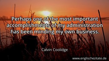 Englisches Zitat von Calvin Coolidge als Bild