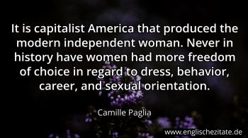Englisches Zitat von Camille Paglia als Bild