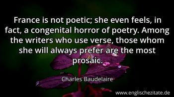 Englisches Zitat von Charles Baudelaire als Bild