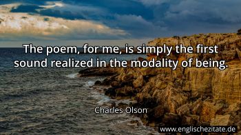 Englisches Zitat von Charles Olson als Bild