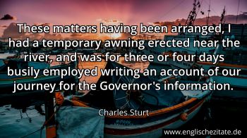 Englisches Zitat von Charles Sturt als Bild