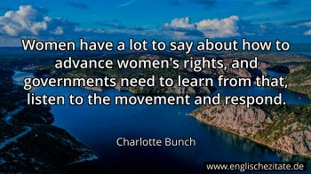Englisches Zitat von Charlotte Bunch als Bild