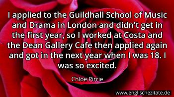 Englisches Zitat von Chloe Pirrie als Bild