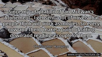 Englisches Zitat von Christopher Hampton als Bild