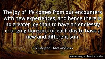 Englisches Zitat von Christopher McCandless als Bild