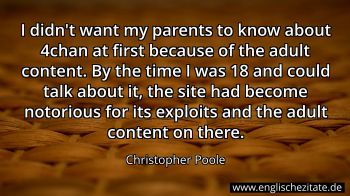 Englisches Zitat von Christopher Poole als Bild