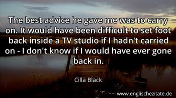 Englisches Zitat von Cilla Black als Bild