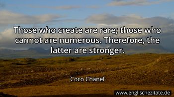 Englisches Zitat von Coco Chanel als Bild