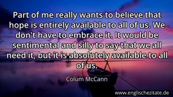 Englisches Zitat von Colum McCann als Bild