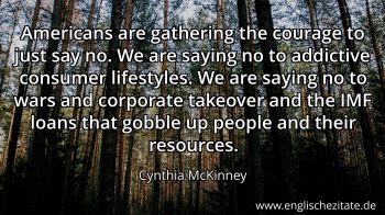 Englisches Zitat von Cynthia McKinney als Bild