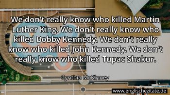 Englisches Zitat von Cynthia McKinney als Bild