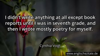 Englisches Zitat von Cynthia Voigt als Bild