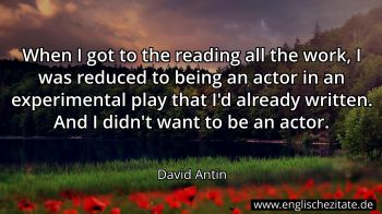Englisches Zitat von David Antin als Bild