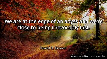 Englisches Zitat von David R. Brower als Bild