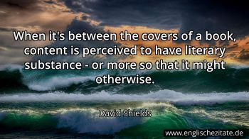 Englisches Zitat von David Shields als Bild