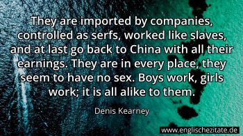 Englisches Zitat von Denis Kearney als Bild
