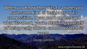 Englisches Zitat von Dexter Gordon als Bild