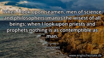Englisches Zitat von Diogenes als Bild