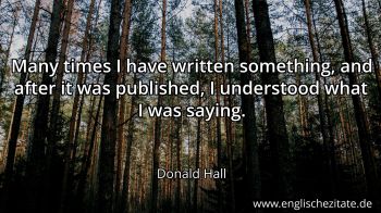 Englisches Zitat von Donald Hall als Bild