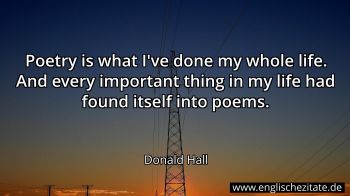 Englisches Zitat von Donald Hall als Bild