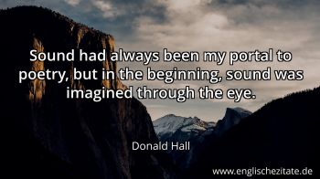 Englisches Zitat von Donald Hall als Bild