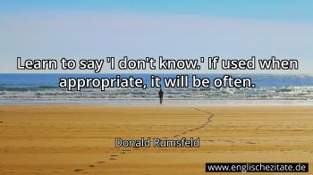 Englisches Zitat von Donald Rumsfeld als Bild