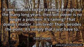 Englisches Zitat von Emil Zatopek als Bild