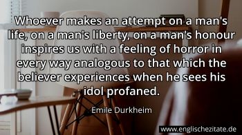 Englisches Zitat von Emile Durkheim als Bild
