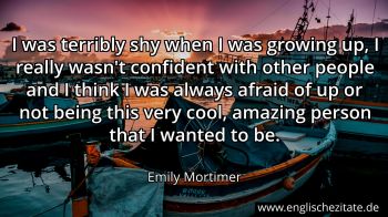 Englisches Zitat von Emily Mortimer als Bild
